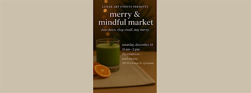 Merry & Mindful Market, 13 December | Event in Syracuse | AllEvents