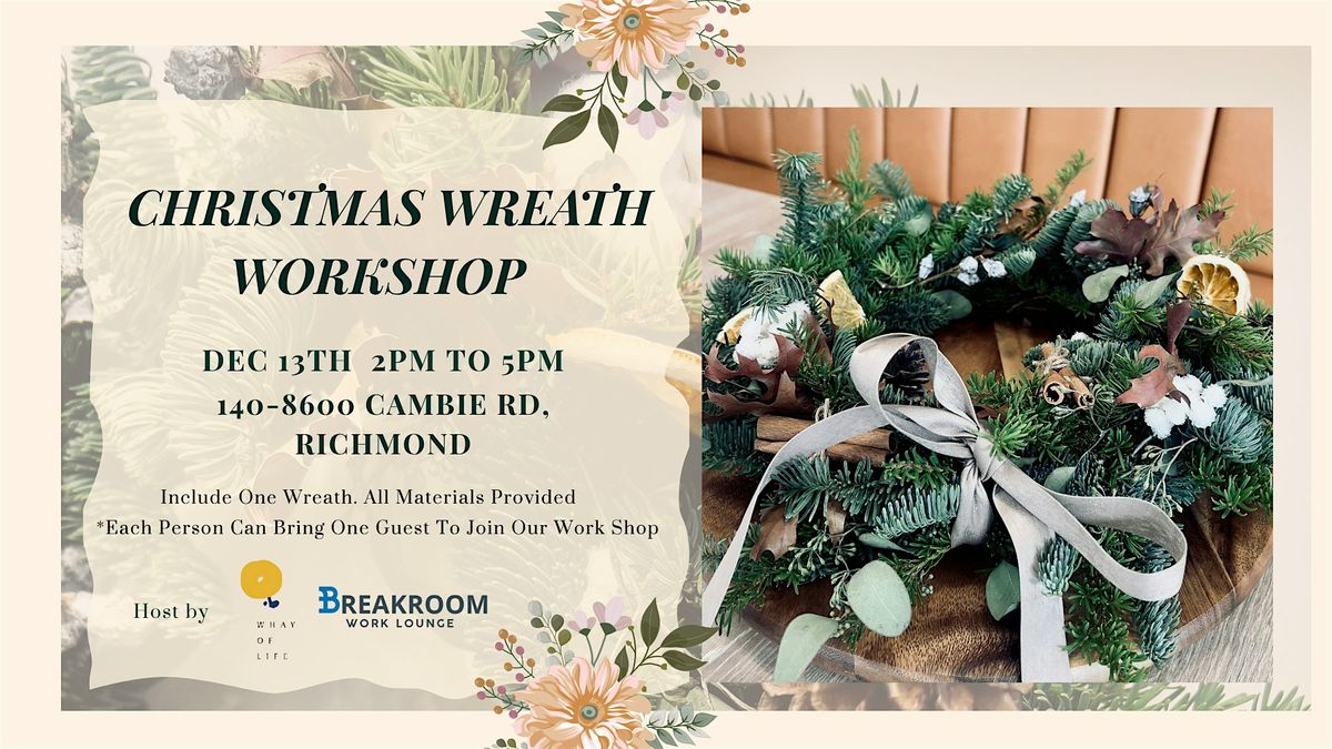 Christmas Wreath Floral Workshop, 13 December | Event in Richmond | AllEvents