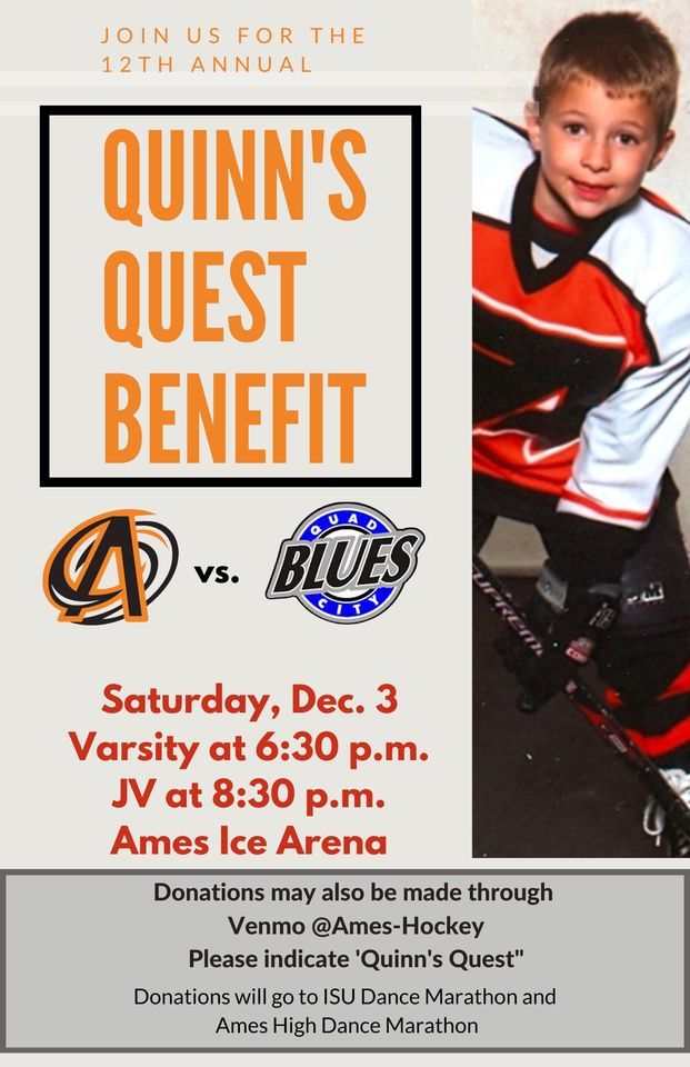 Quinns Quest Benefit Hockey Game, Ames/ISU Ice Arena, 3 December 2022