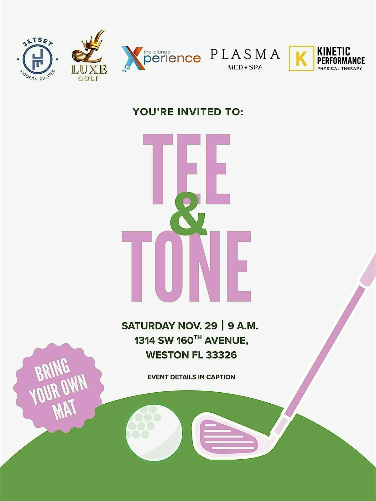 Jetset on the Mat- Tee & Tone, 29 November | Event in Sunrise | AllEvents