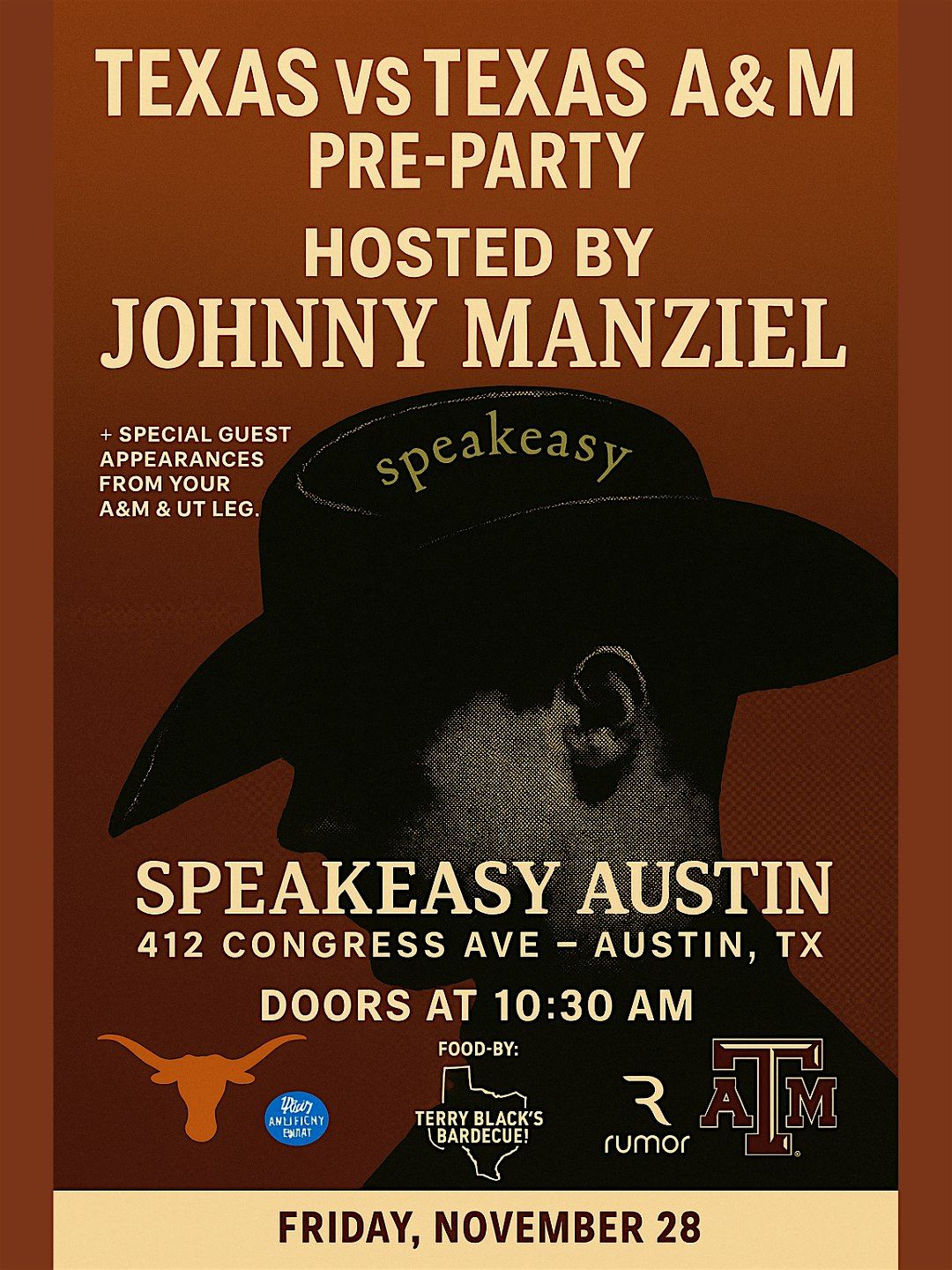 Johnny's Gameday Pop Up., 28 November | Event in Austin | AllEvents