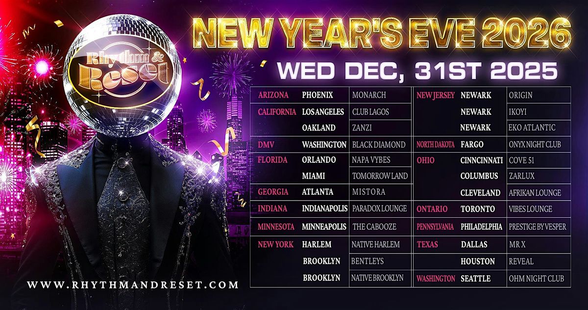 NEW YEAR'S EVE : RHYTHM & RESET - ORIGIN, NEWARK, 31 December | Event in Newark | AllEvents
