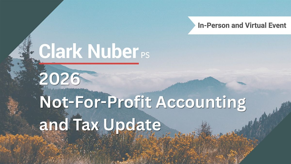 2026 Not-For-Profit Accounting and Tax Update, 27 January | Event in Bellevue | AllEvents