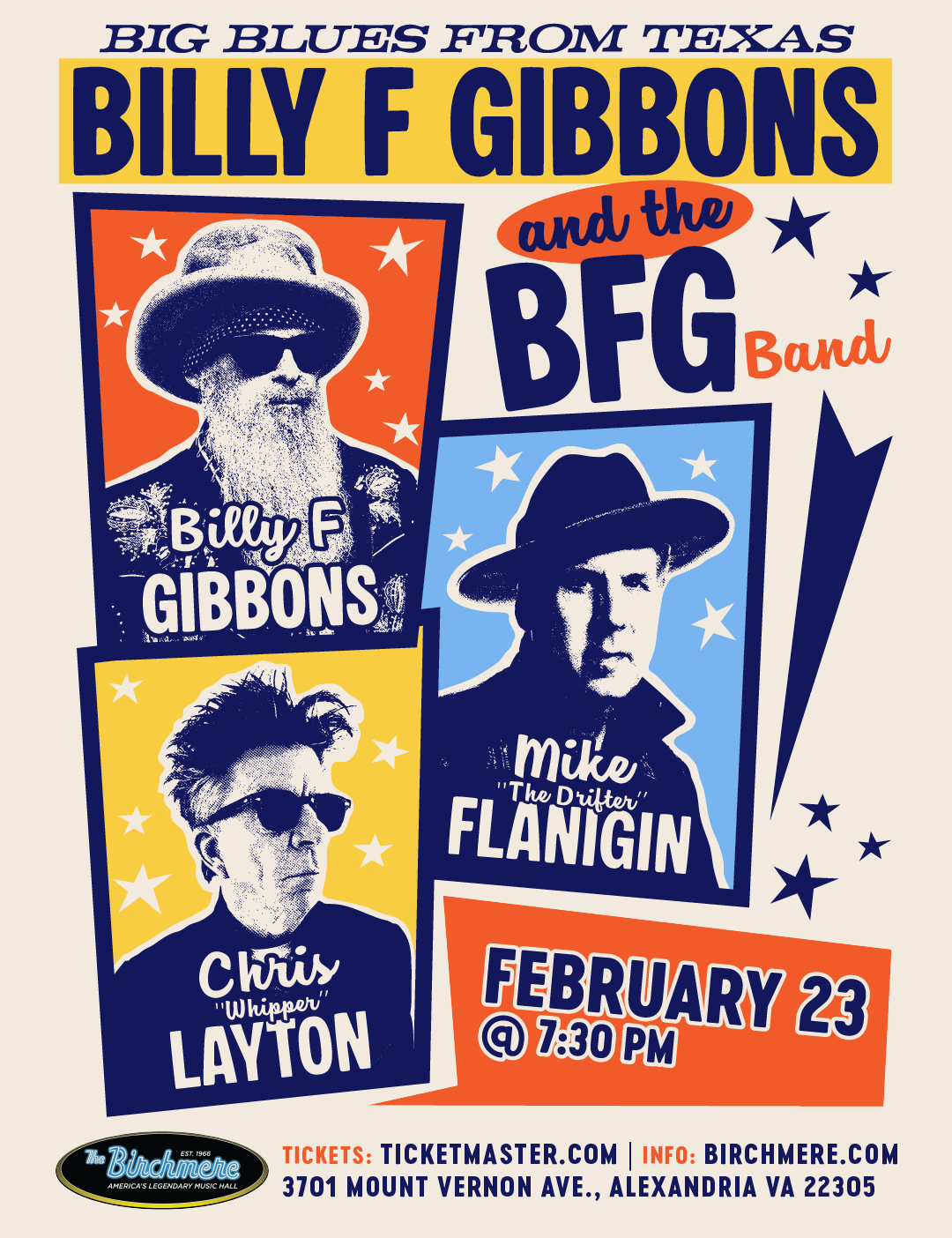 Billy F Gibbons with The BFG Band at Great Cedar Showroom at Foxwoods Casino, 20 February | Event in Ledyard