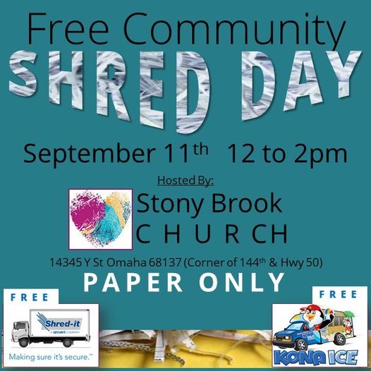 Free Shred Day Stony Brook Church Richfield September 11 2021 Allevents In Free Shred Day Spokane 2022