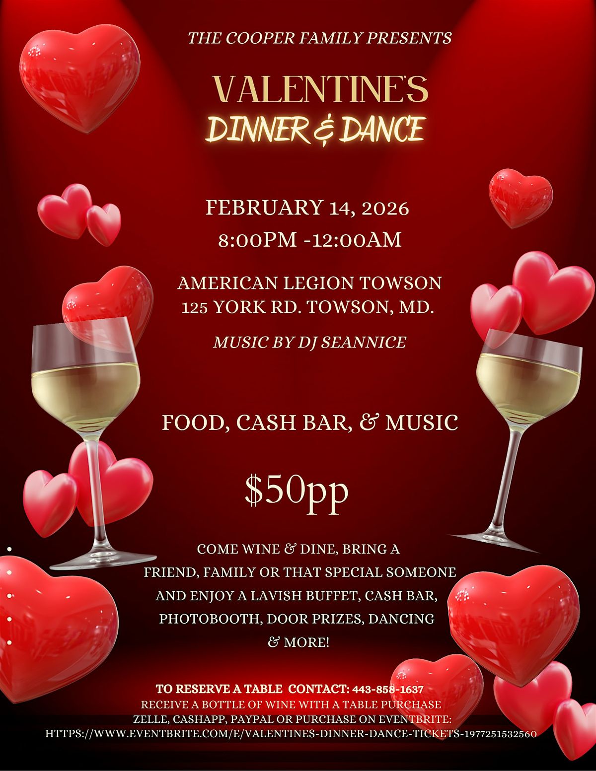 VALENTINES DINNER & DANCE, 14 February | Event in Towson | AllEvents