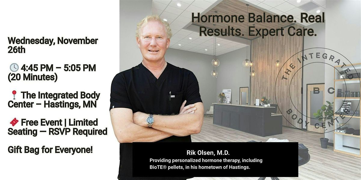 It’s Time to Talk Hormones with Dr. Rik, 26 November | Event in Hastings | AllEvents