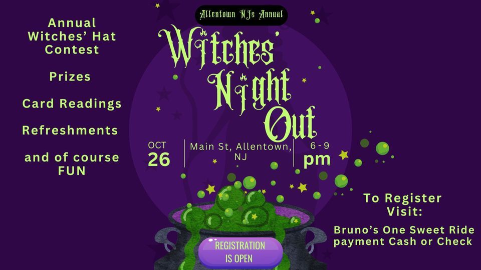Allentown NJs Annual Witches Night Out, Allentown Borough NJ, 26 October 2023 AllEvents.in