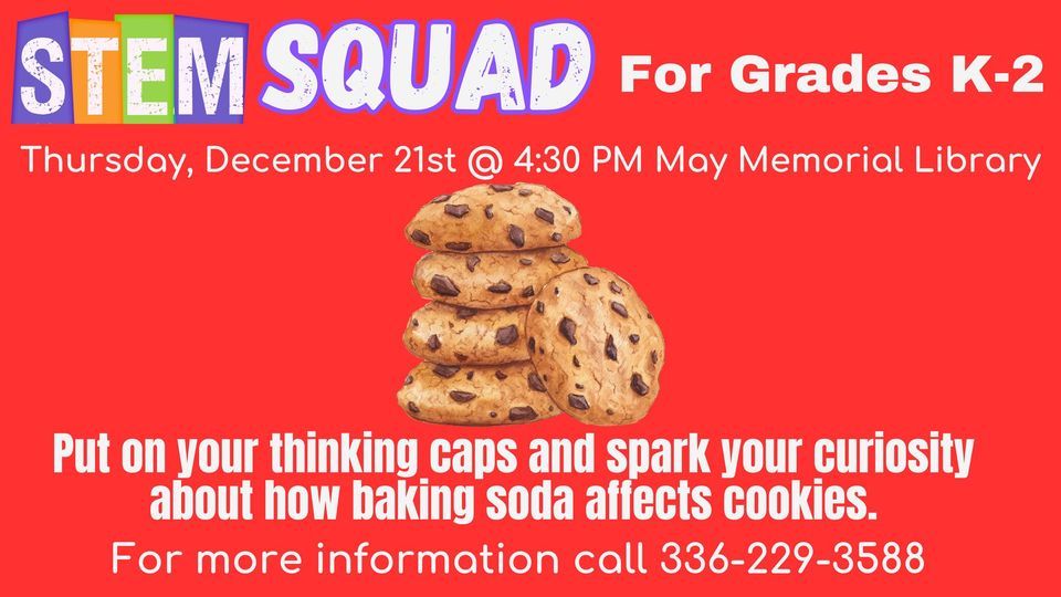STEM Squad, May Memorial Library, Burlington, December 21 2023