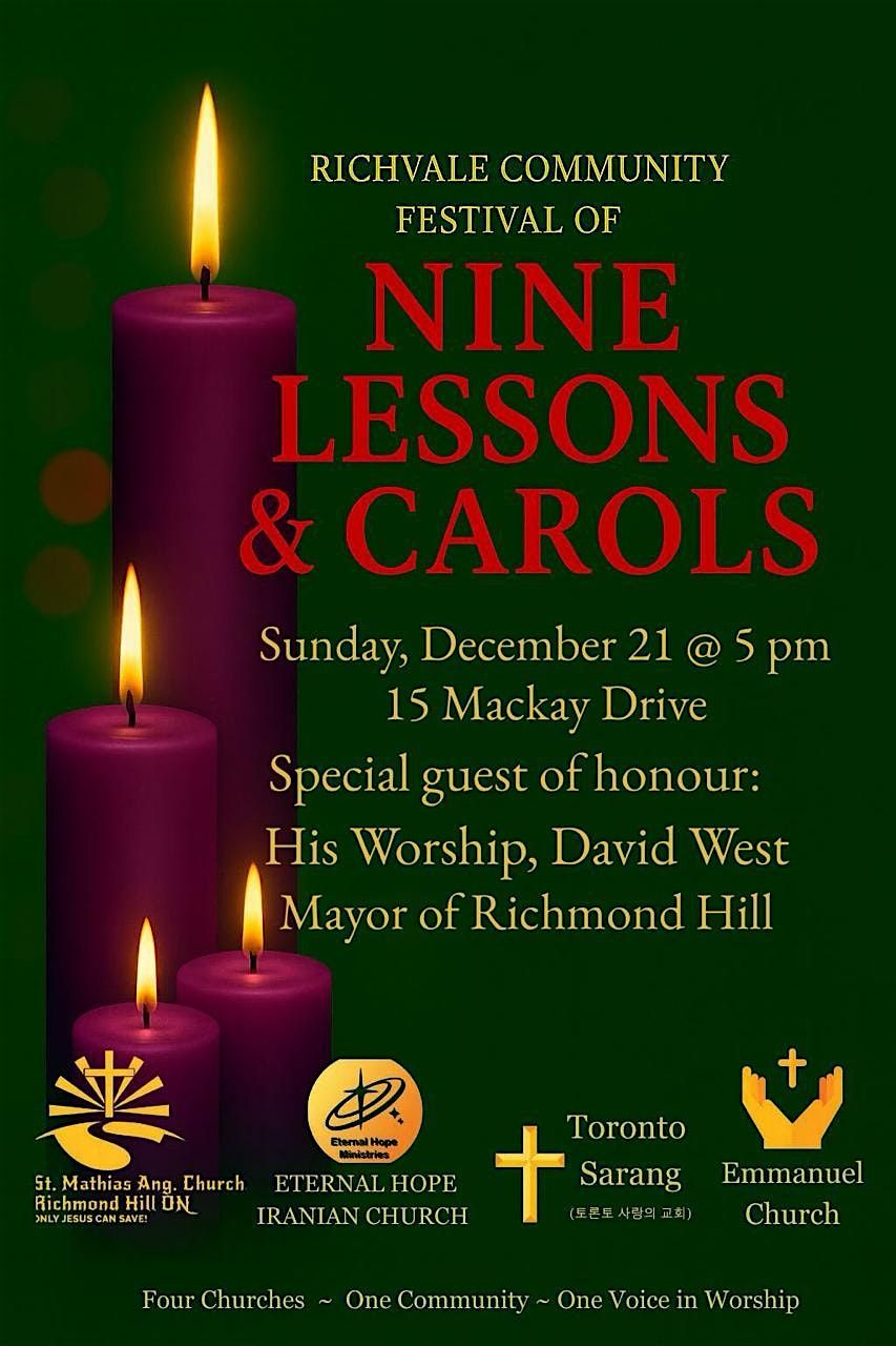 Richvale Community Festival of Nine Lessons & Carols, 21 December | Event in Richmond Hill | AllEvents