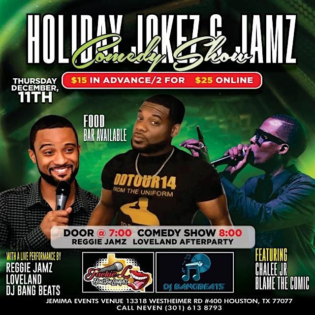 Holiday Jokez & Jamz, 11 December | Event in Houston | AllEvents