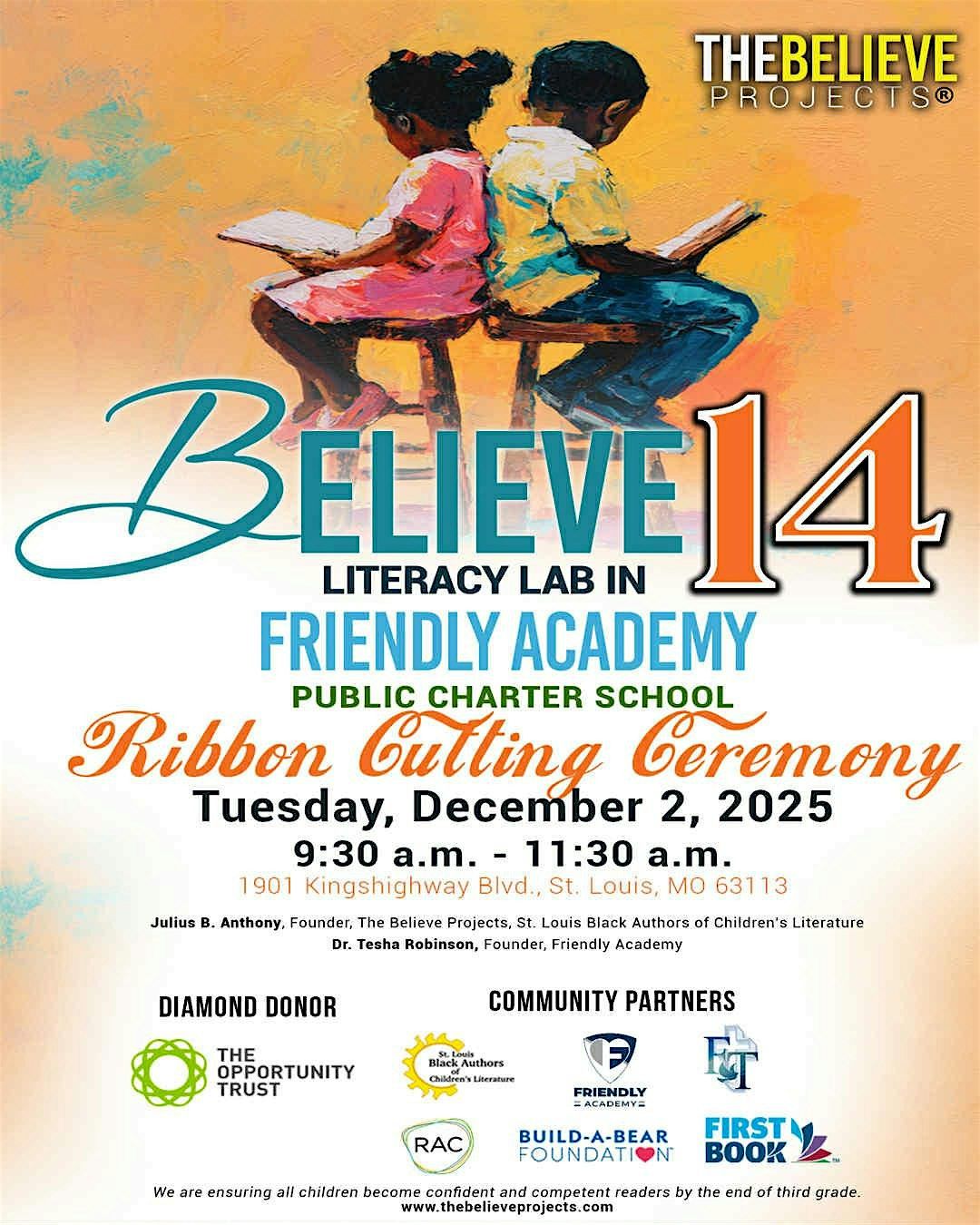 The Believe Projects Literacy Lab Ribbon Cutting at Friendly Academy, 2 December | Event in St. Louis | AllEvents