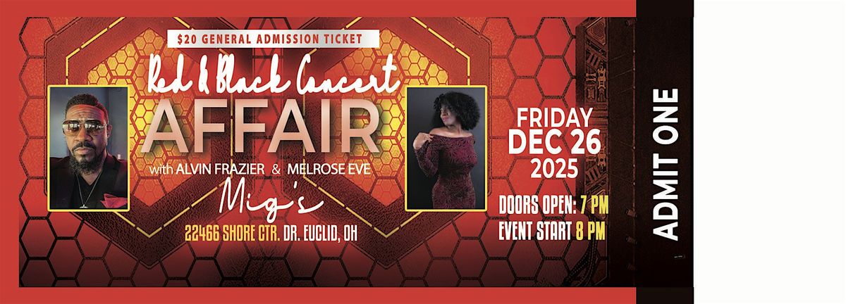 Red & Black Concert Affair with Alvin Frazier & Melrose Eve, 26 December | Event in Euclid | AllEvents