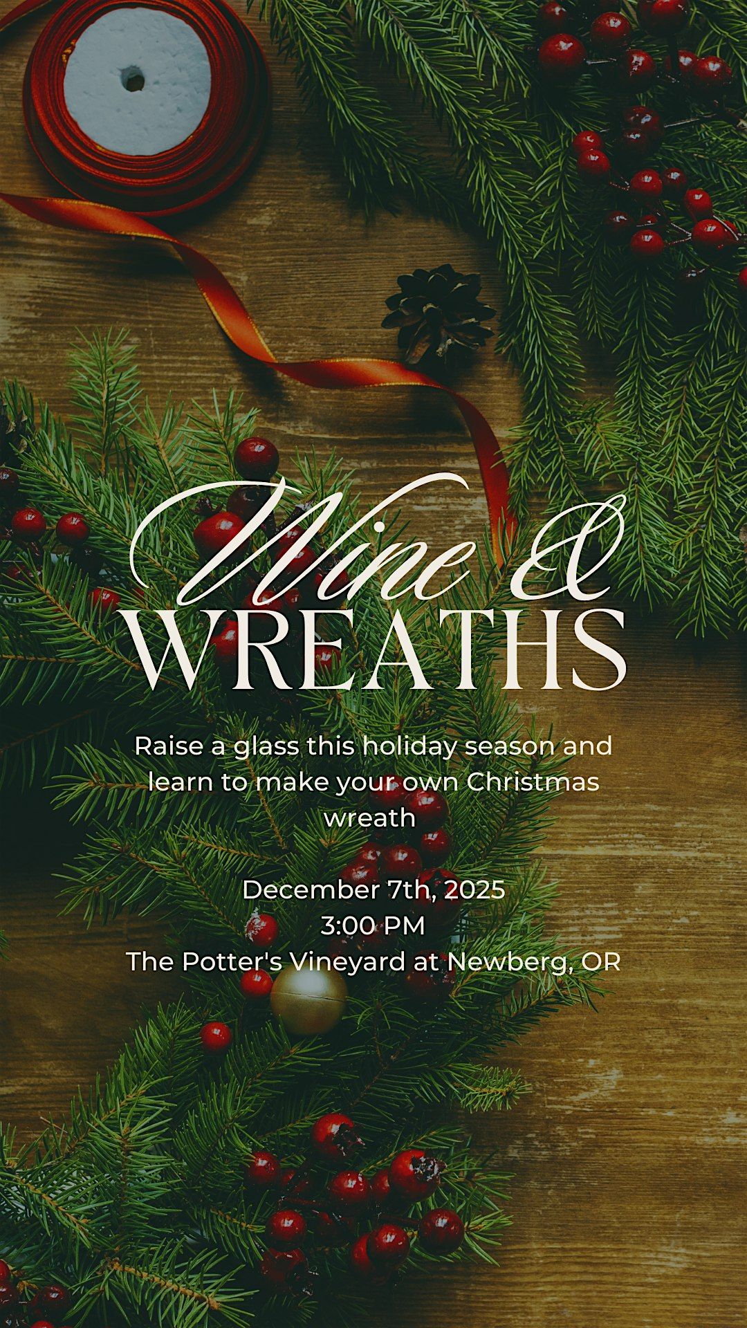 Wine and Wreaths, 7 December | Event in Newberg | AllEvents