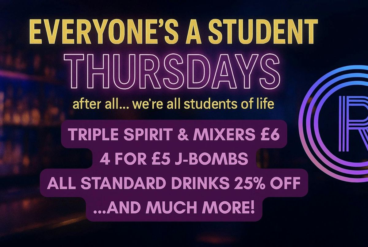EVERYONE’S A STUDENT THURSDAYS @ ROUTE ONE, 18 September | Event in Nottingham | AllEvents