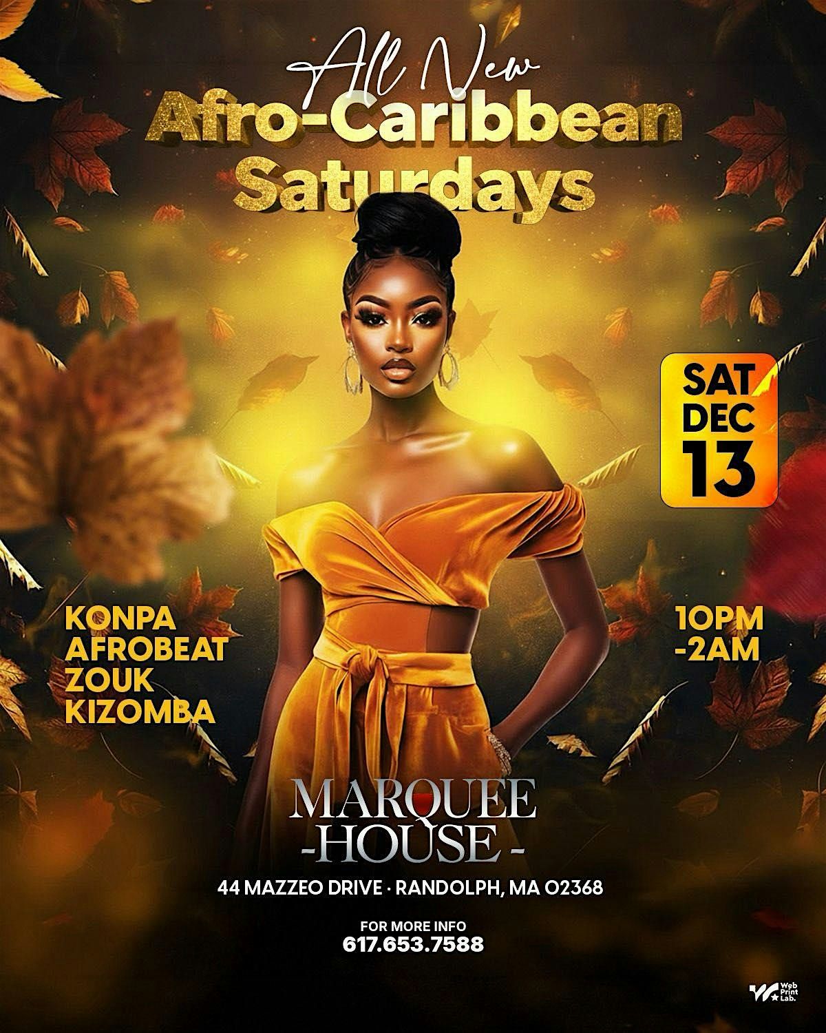 SATURDAY DECEMBER 13 AFRO-KOMPA @ MARQUEE HOUSE, 13 December | Event in Randolph | AllEvents