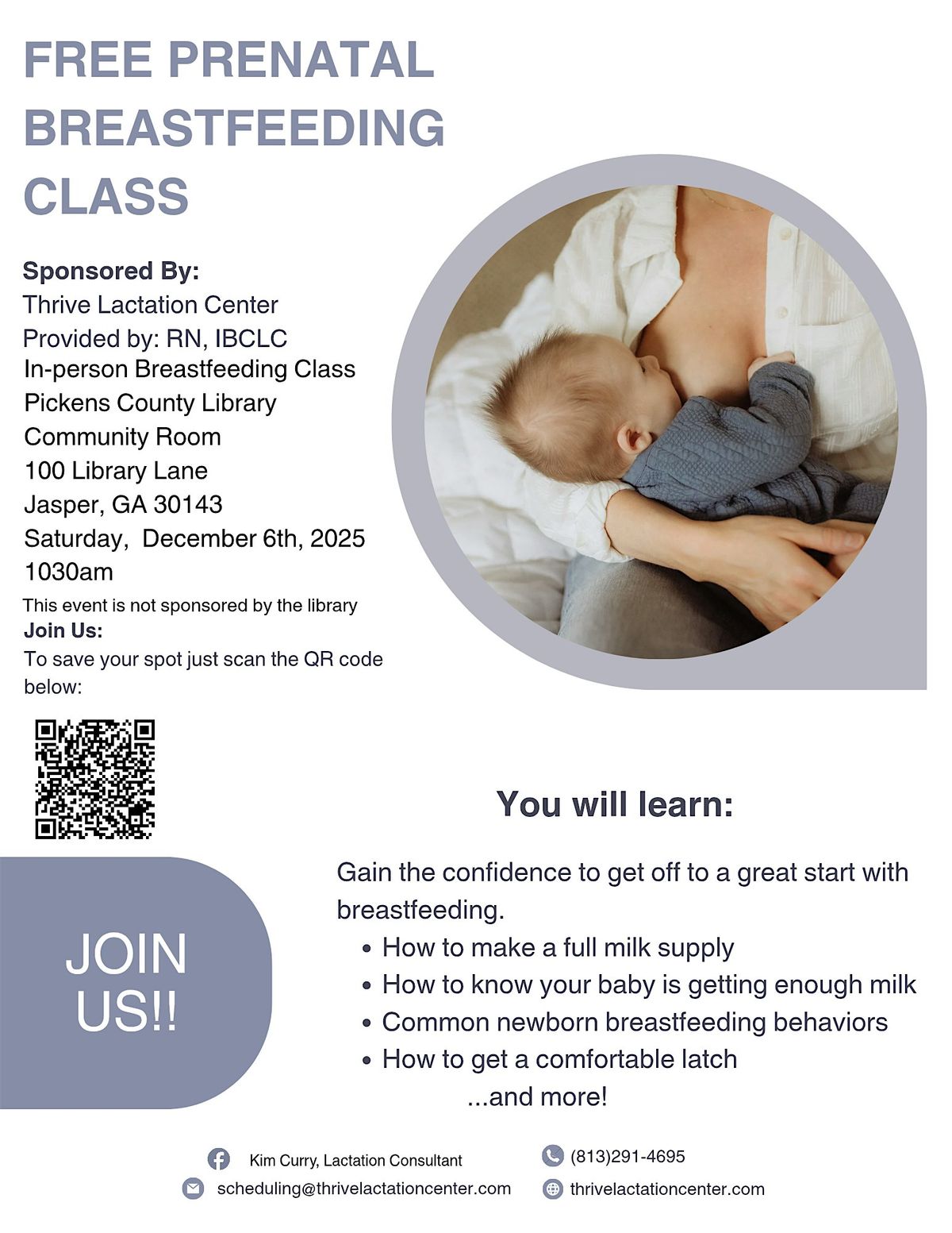 Free In Person Prenatal Breastfeeding Class, 6 December | Event in Jasper | AllEvents