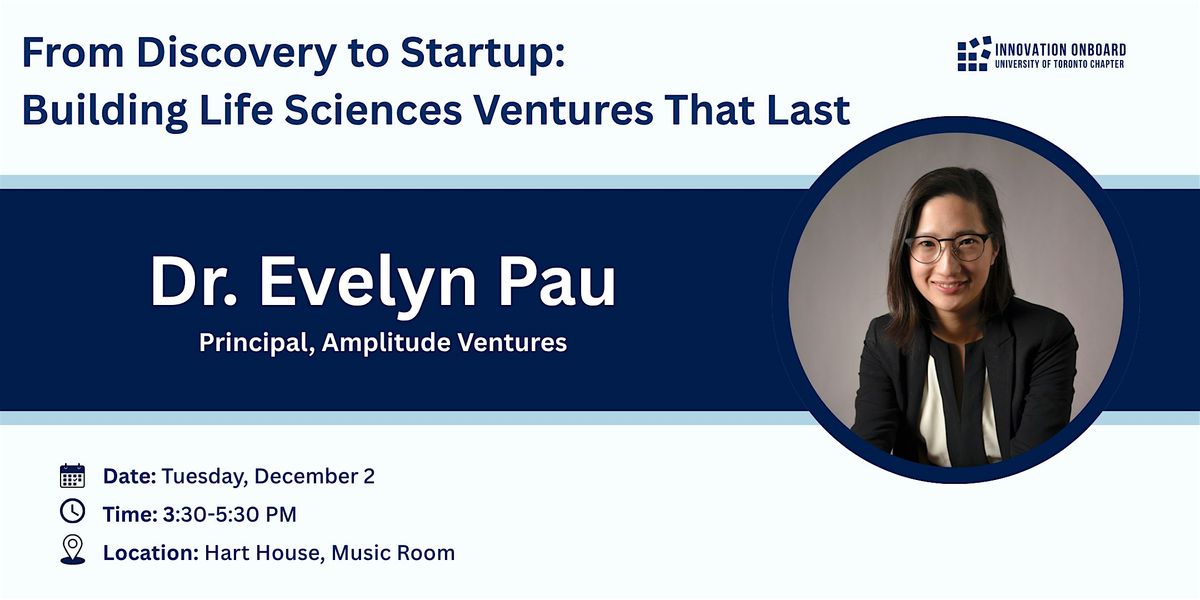 From Discovery to Startup: Building Life Sciences Ventures That Last, 2 December | Event in Toronto | AllEvents