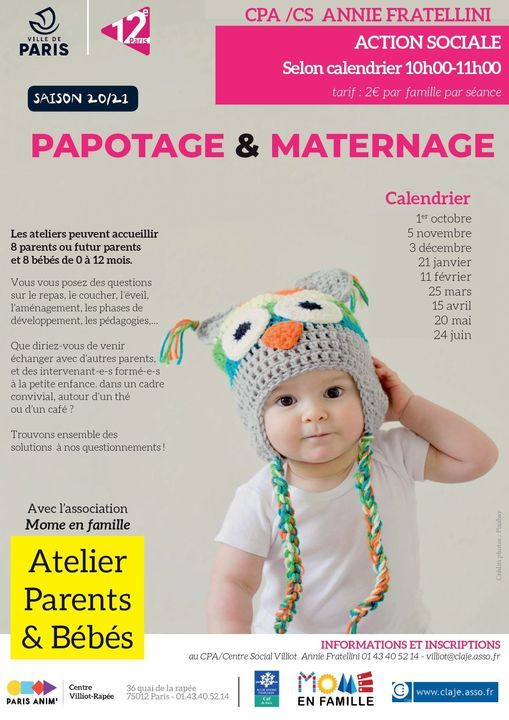Atelier Parents Bebes Papotage Maternage Centre Annie Fratellini Villiot Paris June 24 21 Allevents In Atelier Parents Bebes Papotage Maternage Centre Annie Fratellini Villiot Paris June 24 21 Allevents In