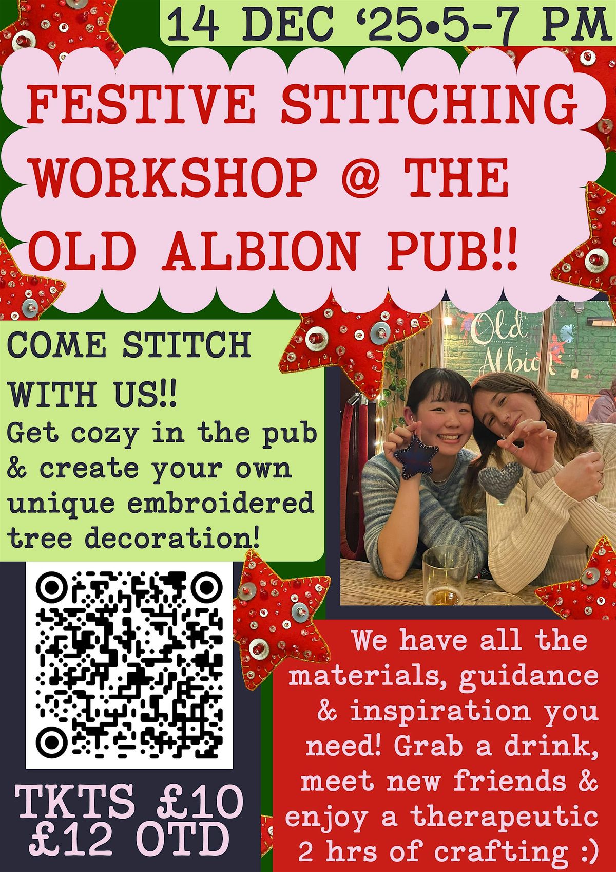 Festive Stitching Workshop @ Old Albion Pub!!, 14 December | Event in Brighton and Hove | AllEvents
