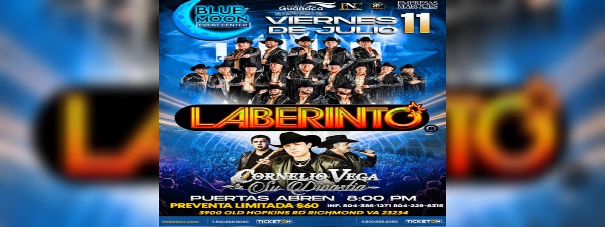 LABERINTO & CORNELIO VEGA Y SU DINASTIA, 11 July | Event in Richmond | AllEvents