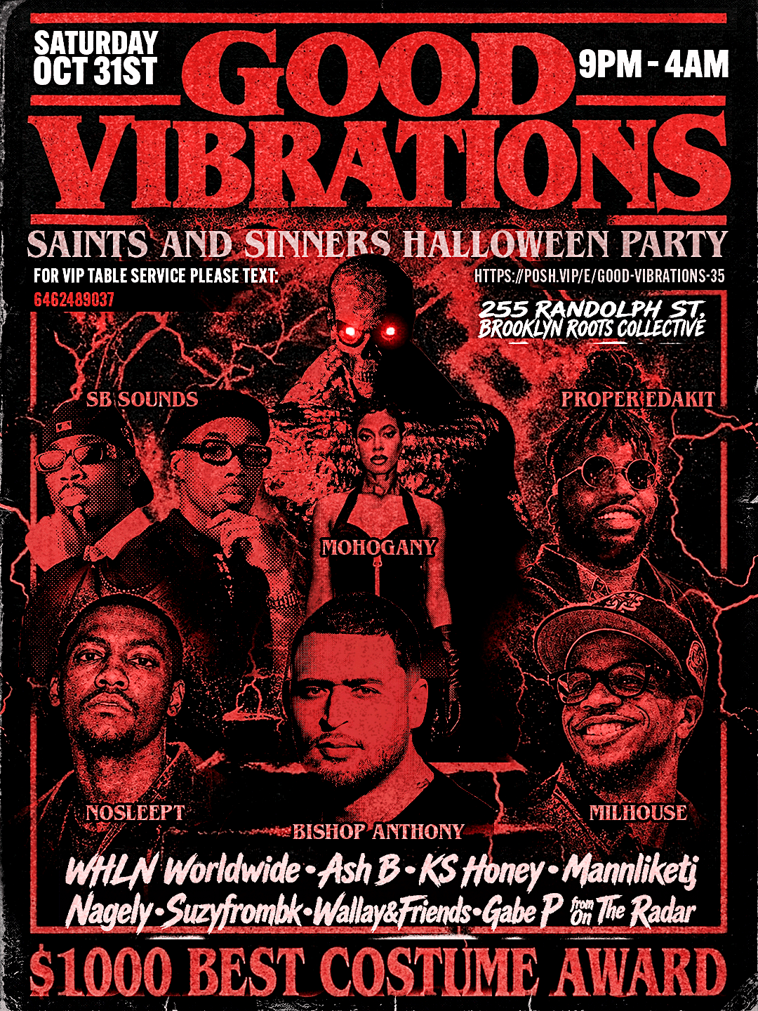 Good Vibrations Saints & Sinners Halloween Party, Brooklyn Roots ...