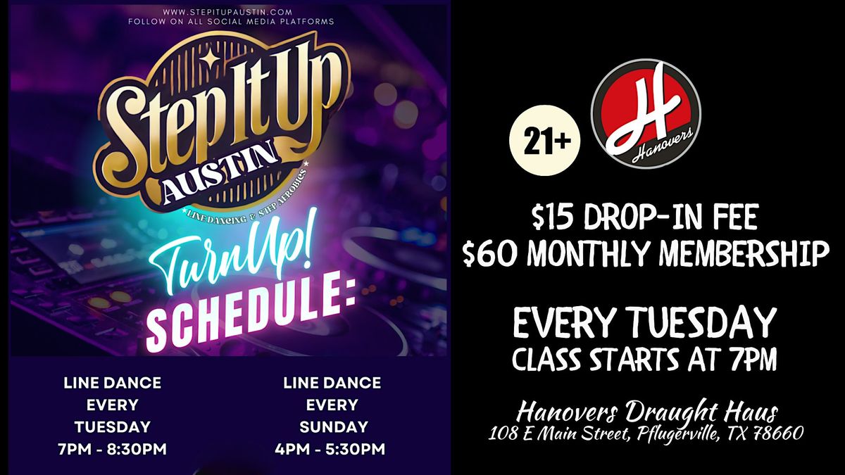 Step It Up ATX: Line Dance Class @ Hanovers Pflugerville, 3 March | Event in Pflugerville | AllEvents