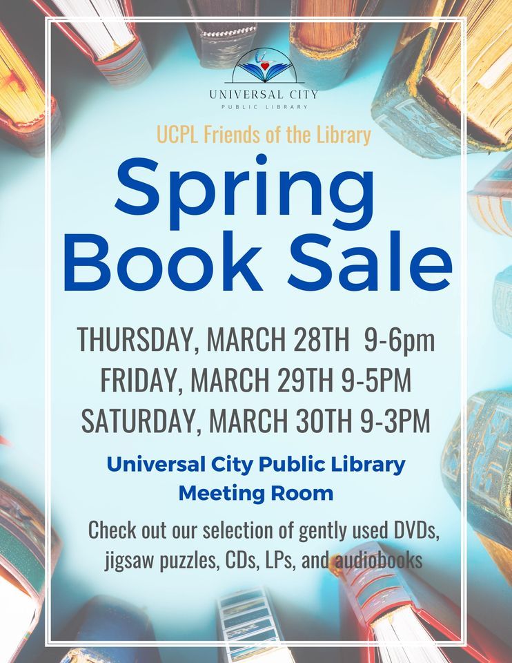 Spring Used Book Sale, 100 Northview Dr., Universal City, TX, 28 March