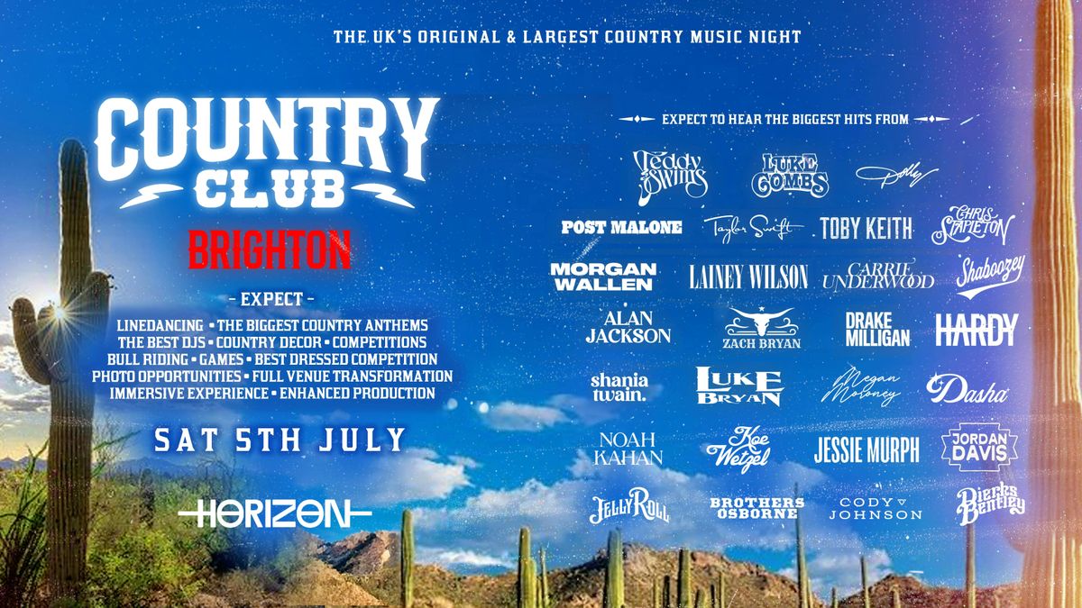 Country Club ⚡- Indoor Country Music Festival • 5th July • Brighton | Horizon, 5 July | Event in Brighton
