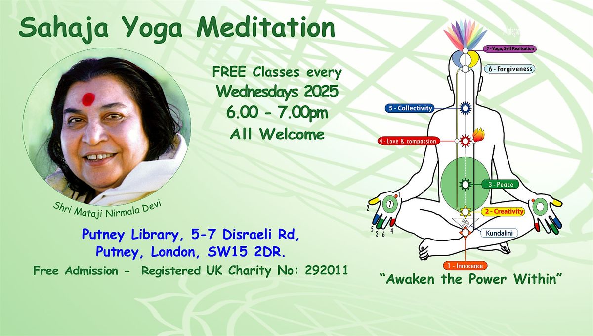 Learn to Meditate - Free Meditation & Yoga Putney - Wednesdays 6.00-7.00pm, 3 December | Event in London