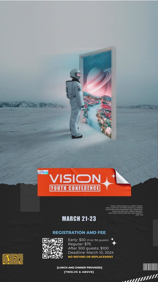 VISION YOUTH CONFERENCE, Full Gospel Assembly International, Bixby, March 21 to March 23