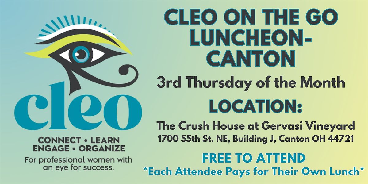 2026 CLEO on the Go Luncheons - Canton, 15 January | Event in Canton | AllEvents