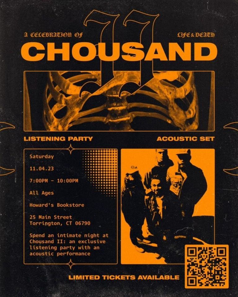 Chousand II Listening Party & Acoustic Set, Howard's Bookstore