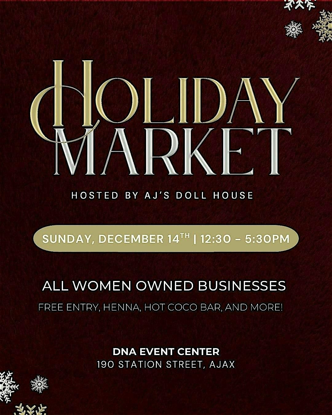 Annual Holiday Market - Hosted by Aj’s Doll House, 14 December | Event in Ajax | AllEvents