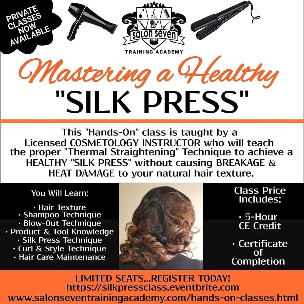 Mastering A Healthy Silk Press Class At Salon Seven Training