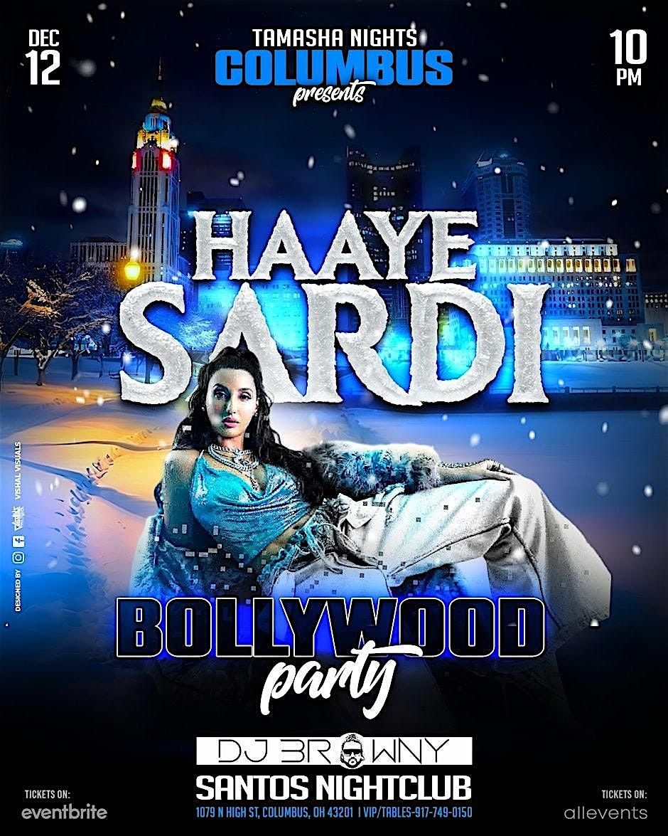 Blue Glove Presents: #1 COLUMBUS HAAYE SARDI BOLLYWOOD PARTY 2025 | SANTOS, 12 December | Event in Columbus