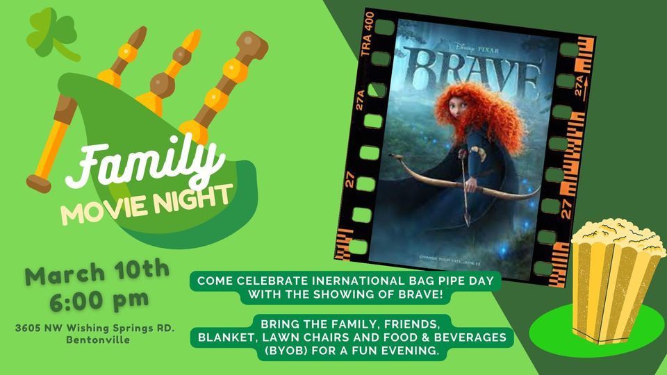 Family Movie Night Disneys BRAVE, Buddy Pegs, Bentonville, 10 March