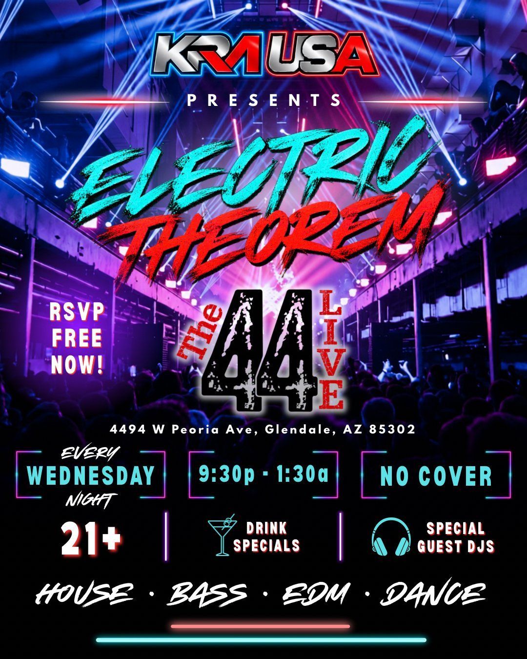 ELECTRIC THEOREM — KRM USA, The 44 Live Music Bar, Glendale | AllEvents
