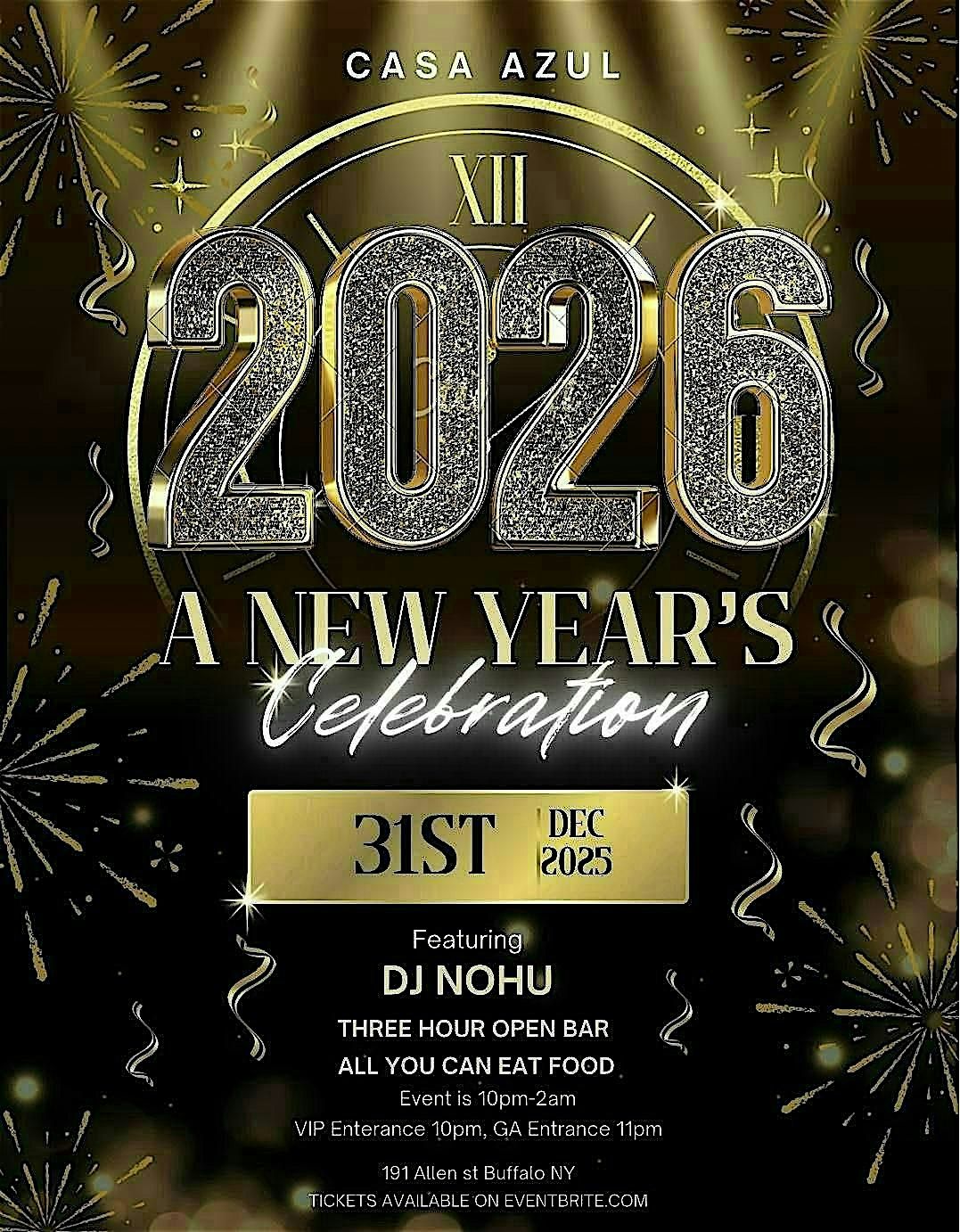 NYE @ CASA AZUL, 31 December | Event in Buffalo | AllEvents