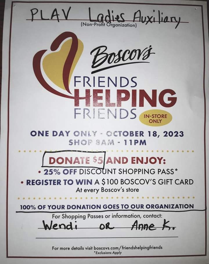 Boscovs Friends Helping Friends , Boscov's (Meriden, CT), October 18