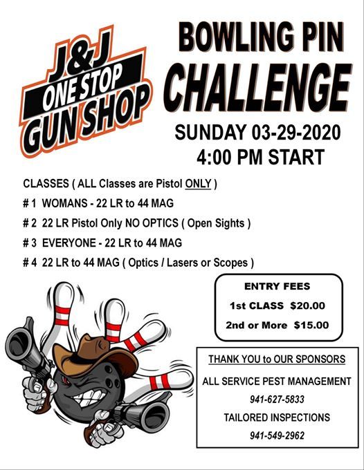 Bowling Pin Challenge, J&J One Stop Gun Shop, Port Charlotte, March 29 2020 AllEvents.in