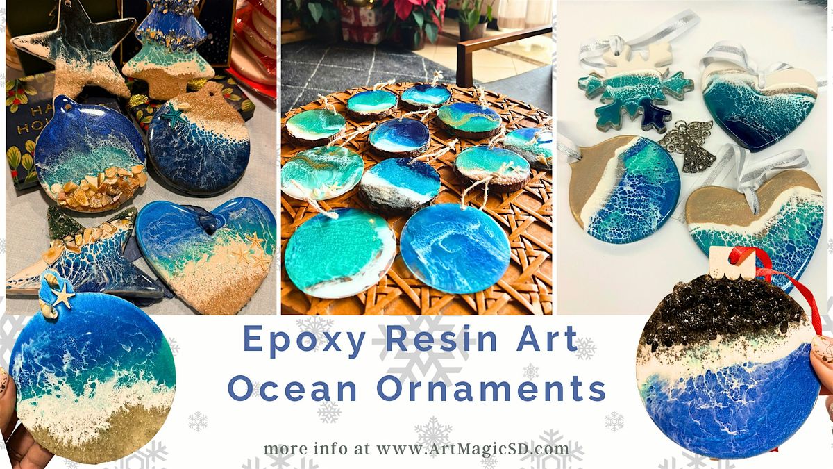 Ocean ornaments on a ceramic - Resin Art Workshop |San Diego, 3 December | Event in San Diego | AllEvents