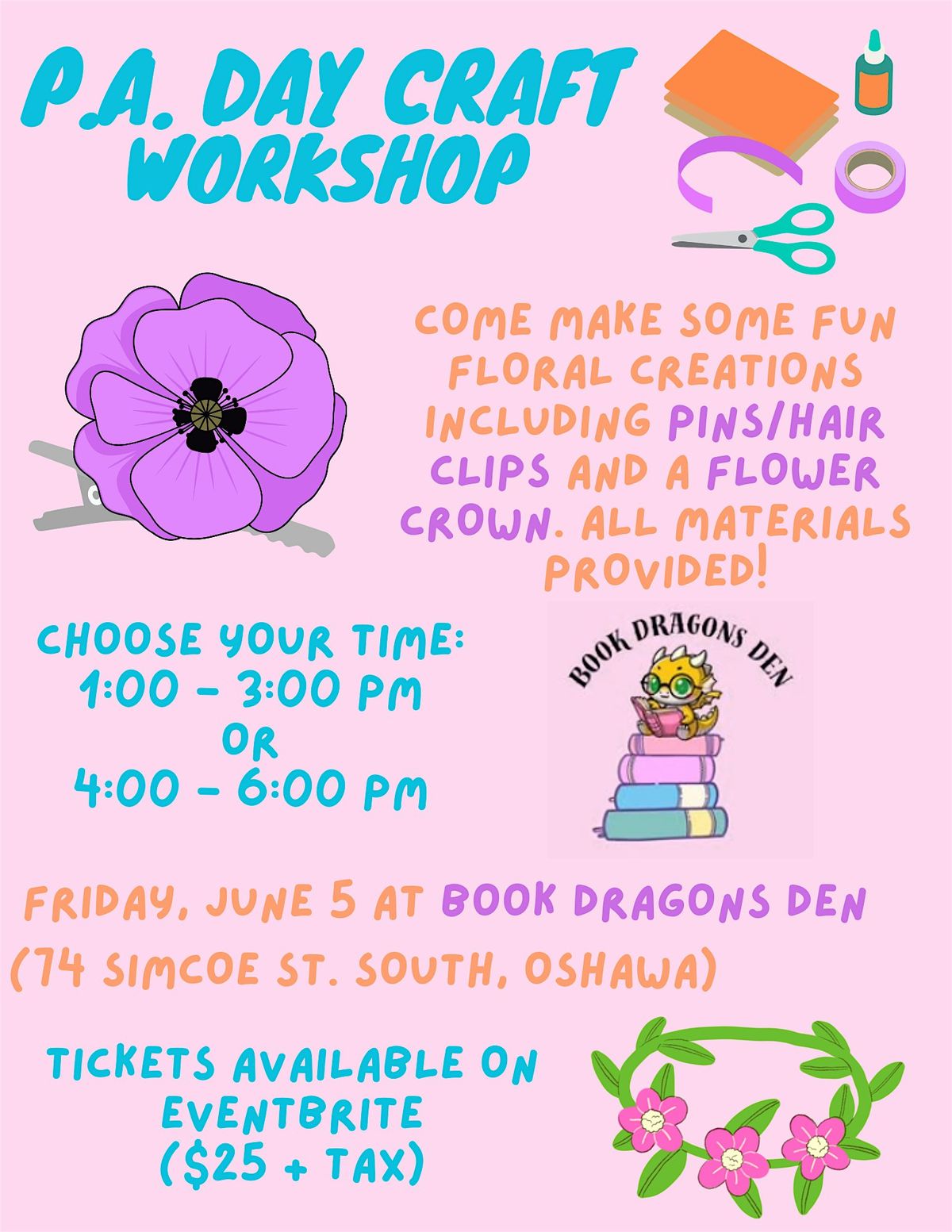 P.A. Day Floral Fun Craft Workshop at Book Dragons Den!