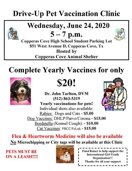 Pet Vaccination Clinic (DriveUp), 851 W Avenue D, Copperas Cove, TX