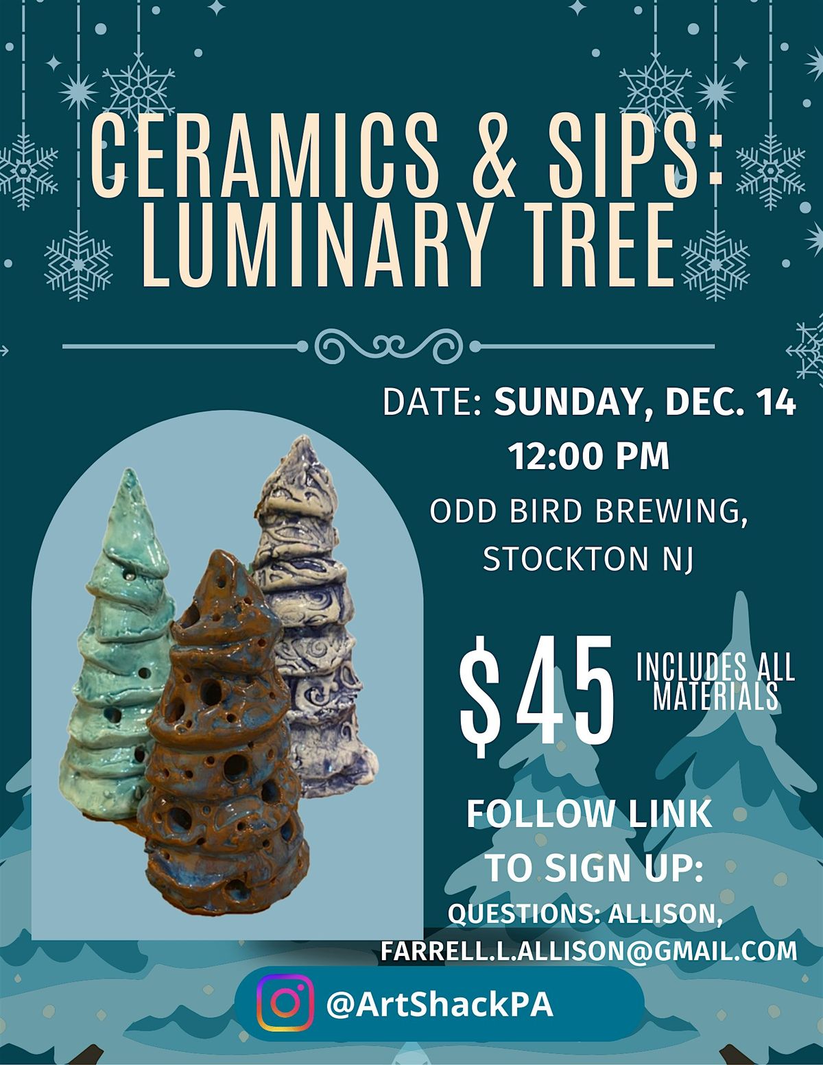 Ceramics & Sips: Luminary Tree, 14 December | Event in Stockton | AllEvents