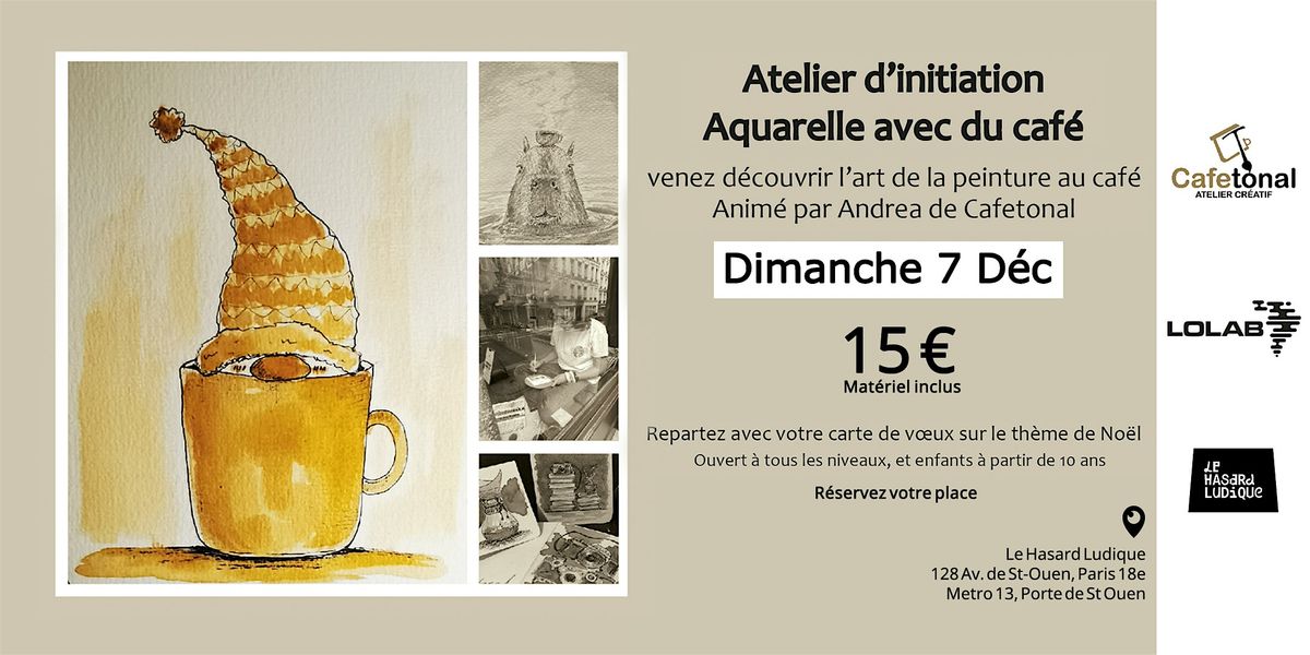 Atelier créatif : Peinture avec du café, 7 December | Event in Paris | AllEvents