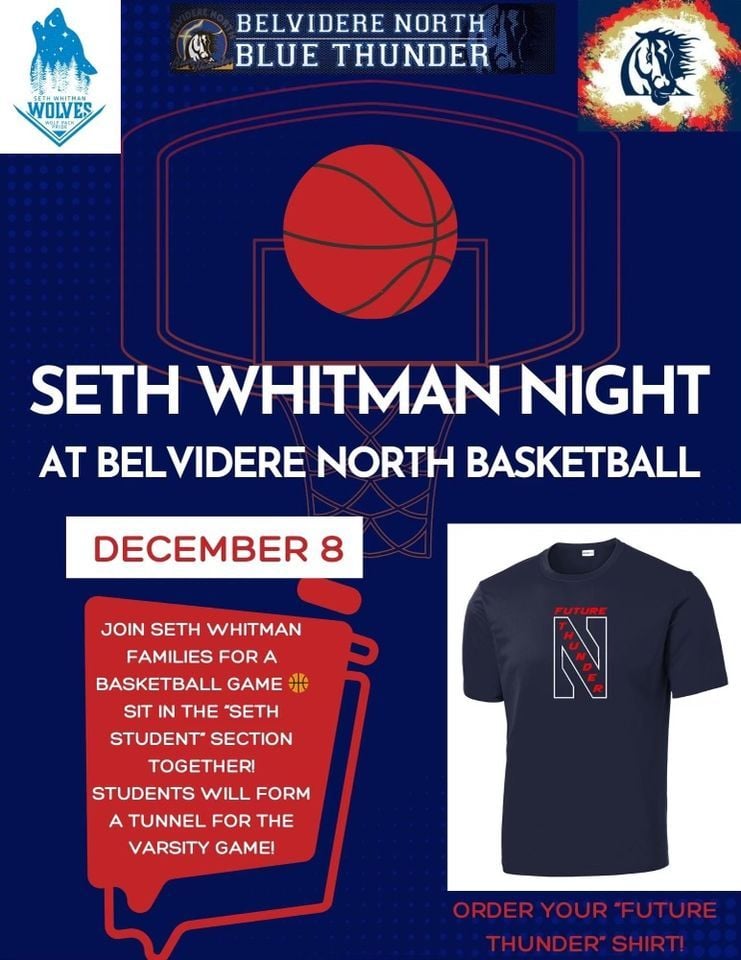 Seth Whitman Night at BNHS Basketball on 12/8 , Belvidere North High School, December 8 2023