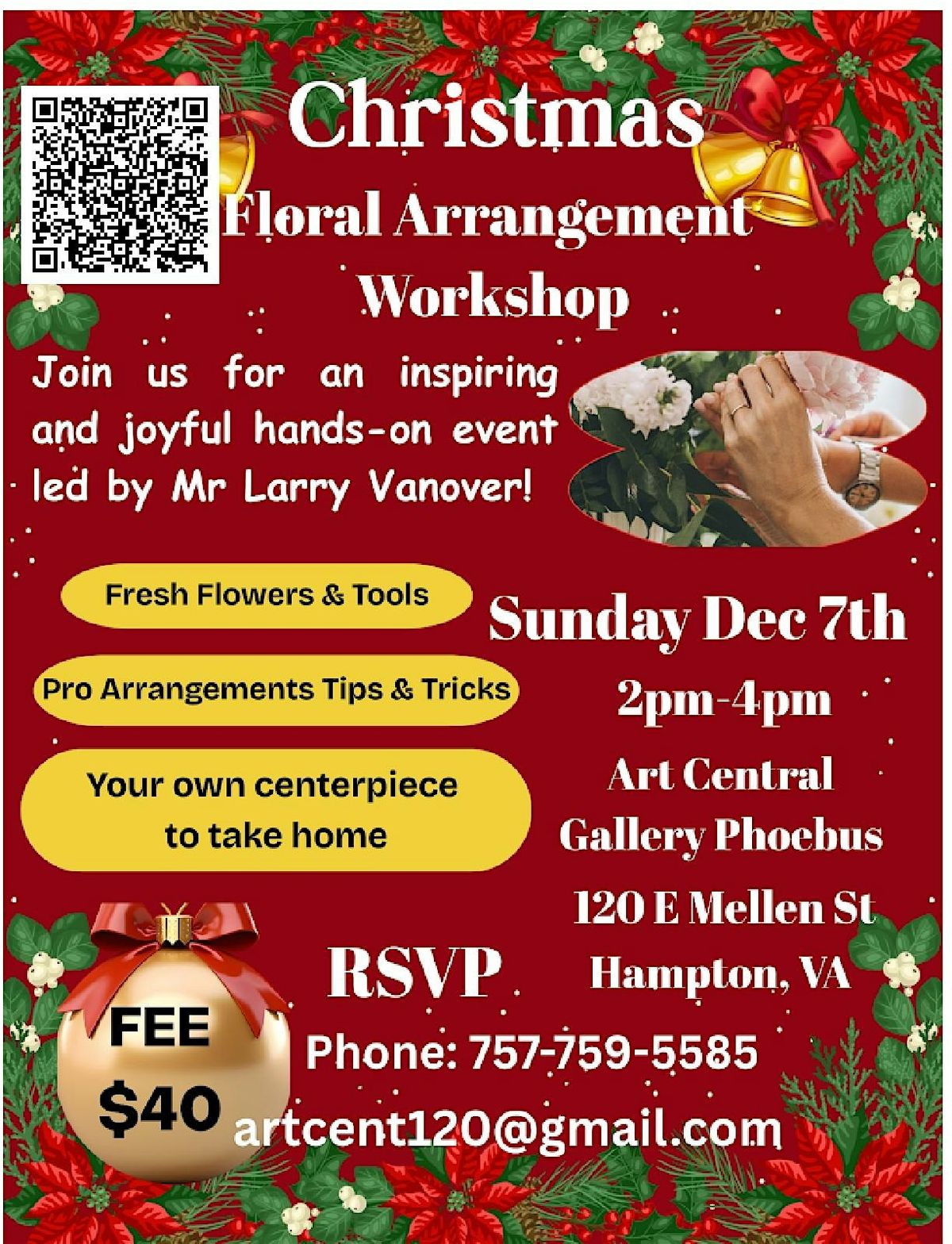 Christmas Floral Arrangement Workshop, 7 December | Event in Hampton | AllEvents