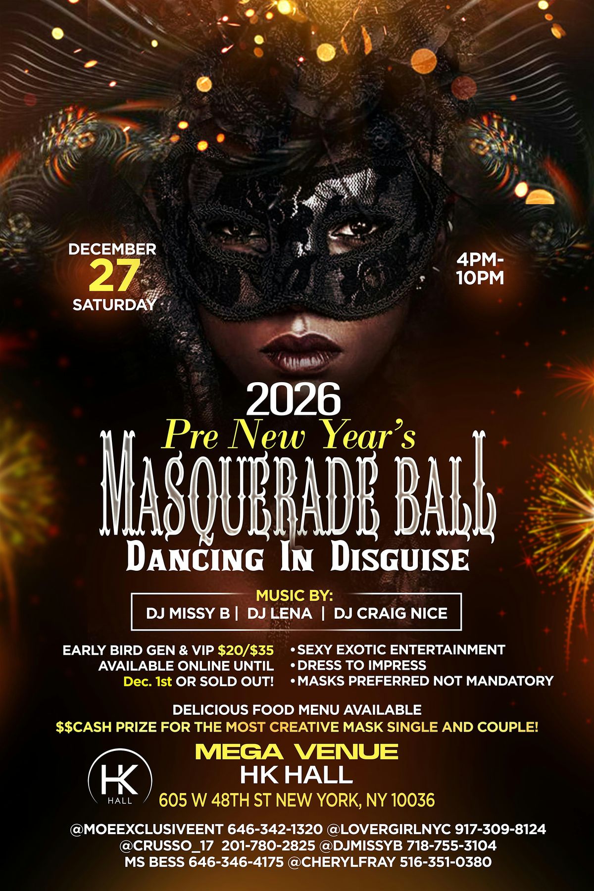 Pre New Year Masquerade Ball 2026, 27 December | Event in New York | AllEvents