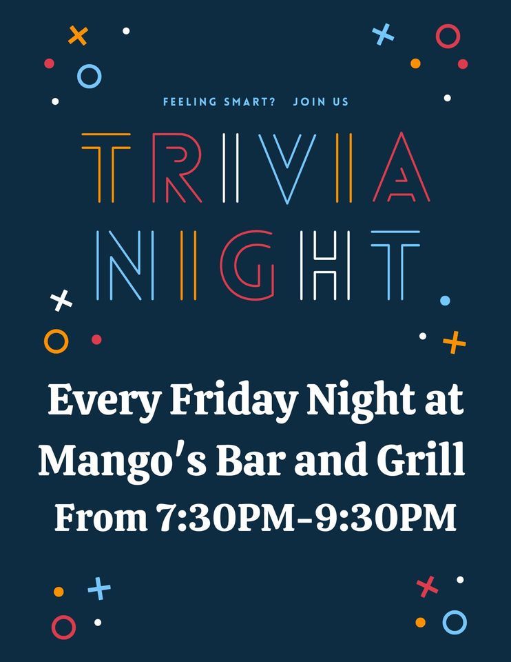 Trivia Night at Mangos, Mango's Bar & Grill, December 22 2023 AllEvents.in